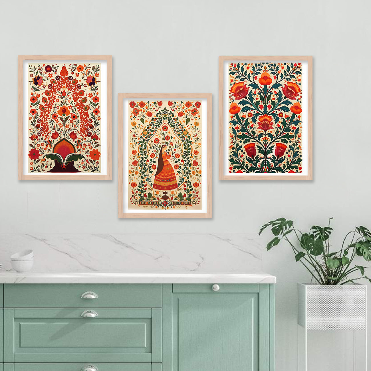 Traditional Painting : Beautiful Madhubani Framed Art-Kotart