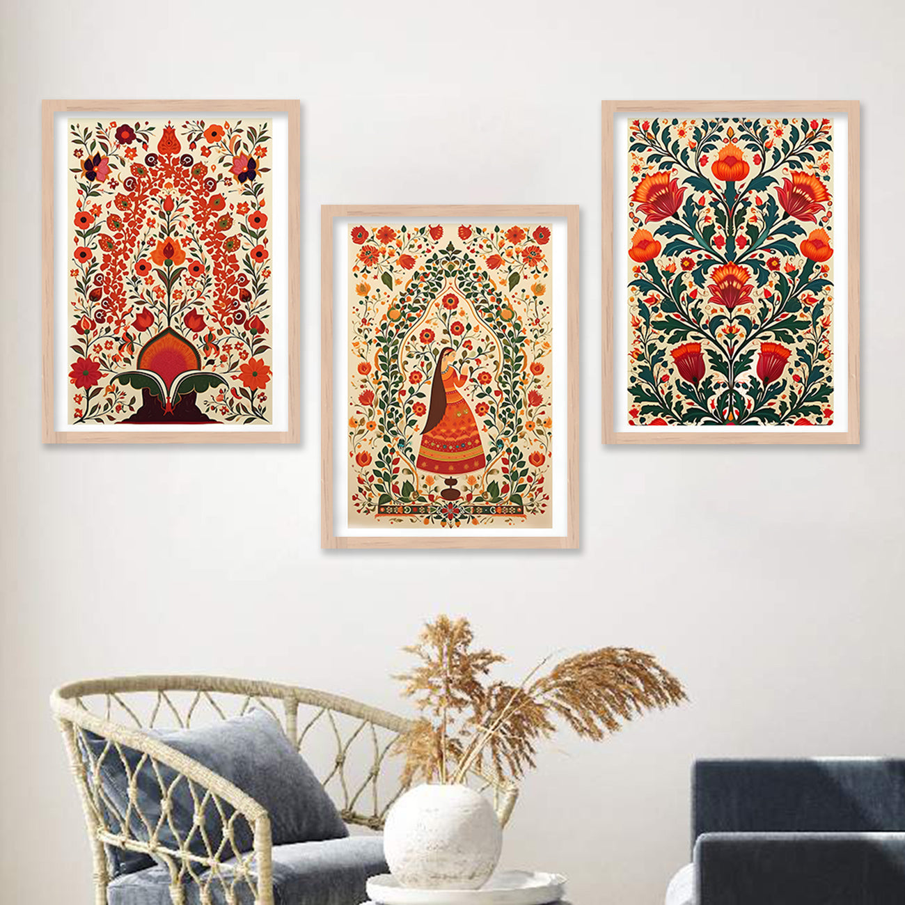 Traditional Painting : Beautiful Madhubani Framed Art-Kotart