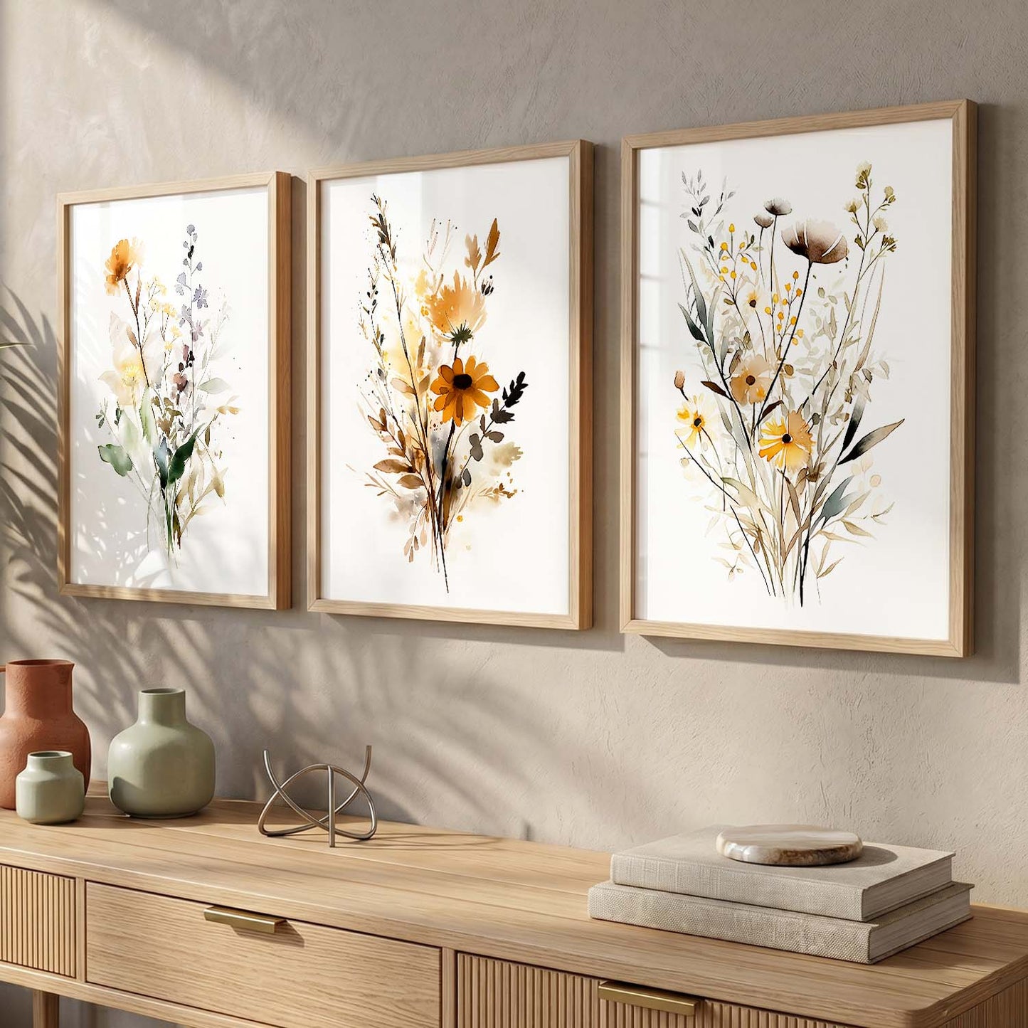 Floral Art Sunset Print for Living Room Bedroom Home and Office Wall Decor