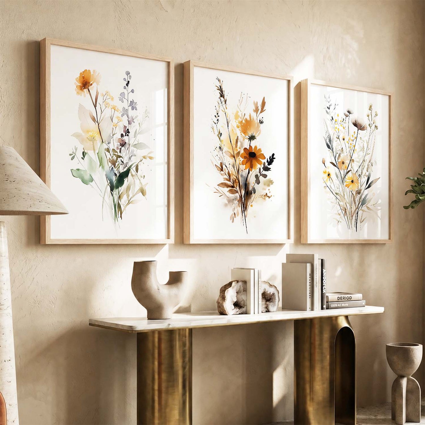 Floral Art Sunset Print for Living Room Bedroom Home and Office Wall Decor