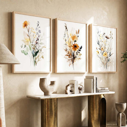 Floral Art Sunset Print for Living Room Bedroom Home and Office Wall Decor