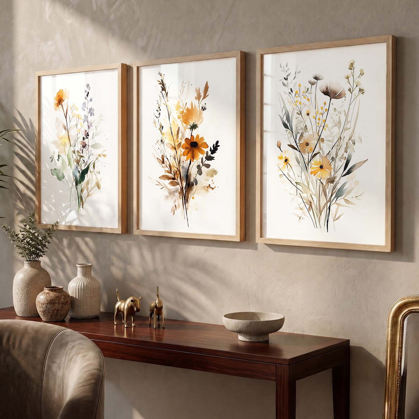Floral Art Sunset Print for Living Room Bedroom Home and Office Wall Decor