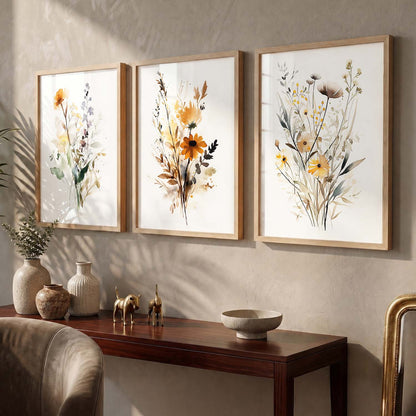 Floral Art Sunset Print for Living Room Bedroom Home and Office Wall Decor