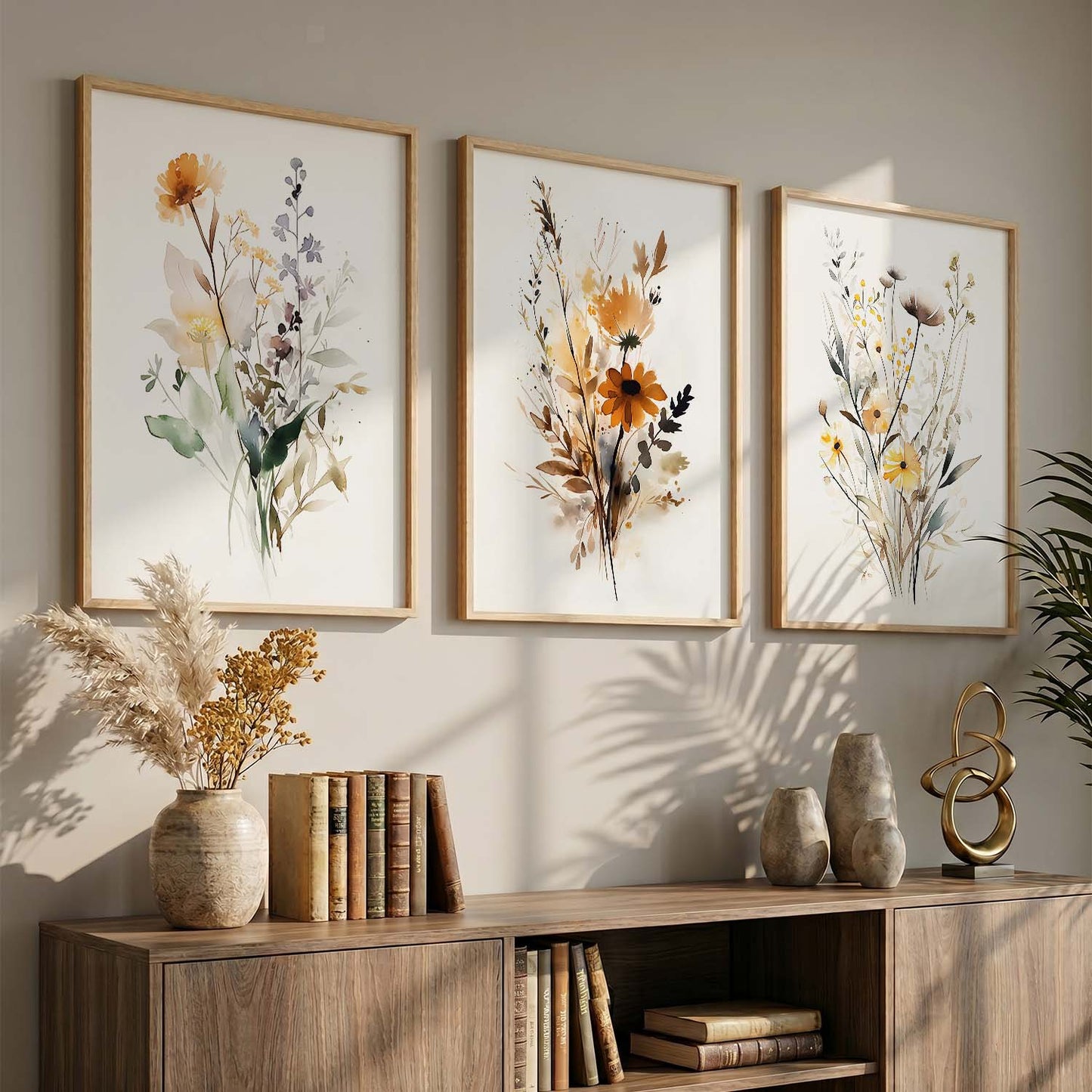 Floral Art Sunset Print for Living Room Bedroom Home and Office Wall Decor