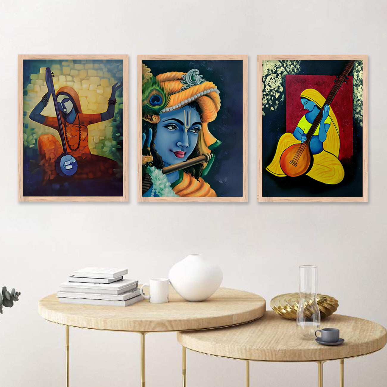 Beautiful Meera and Krishna Art Painting for Wall Decor-Kotart