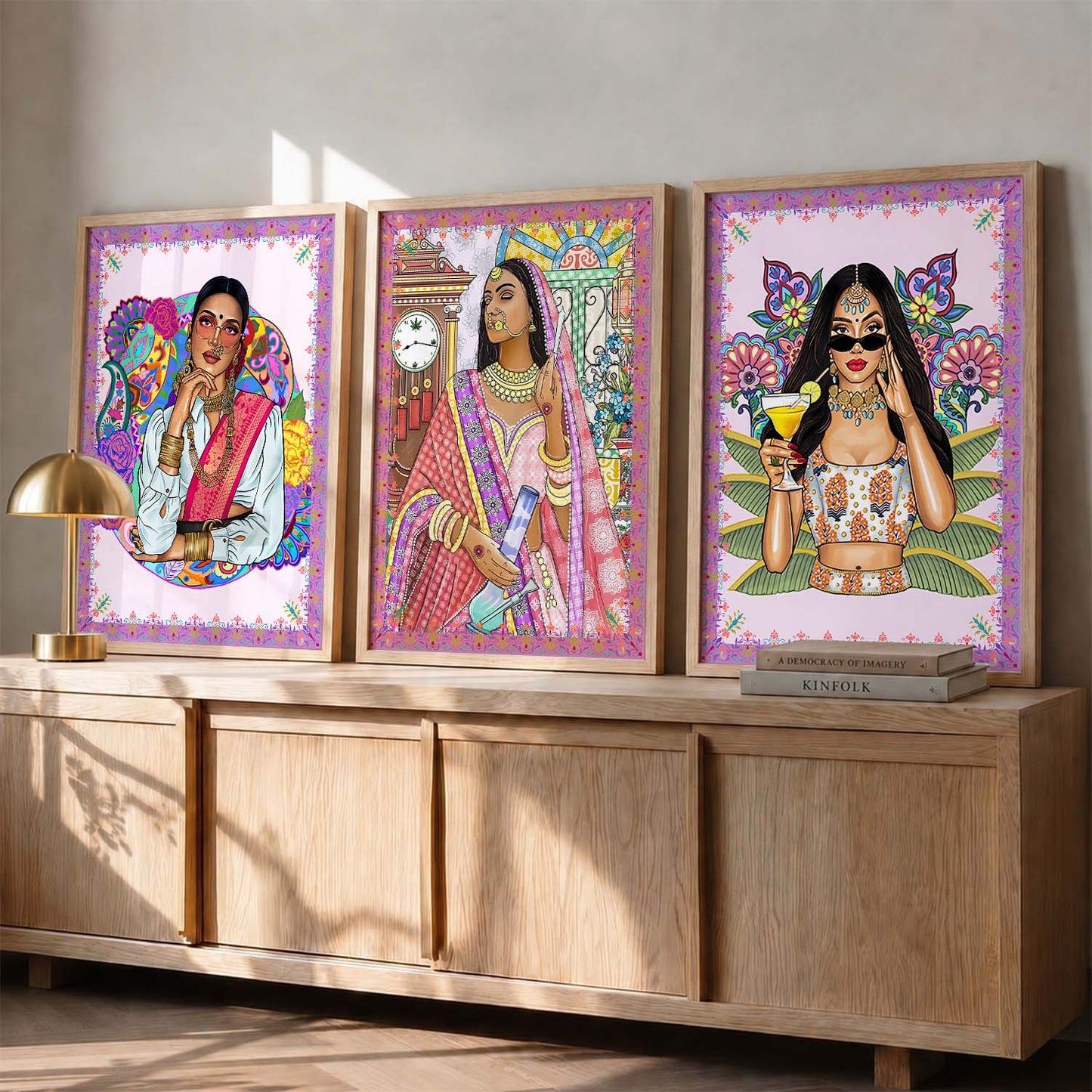 Traditional Woman Art Print for Wall Decor