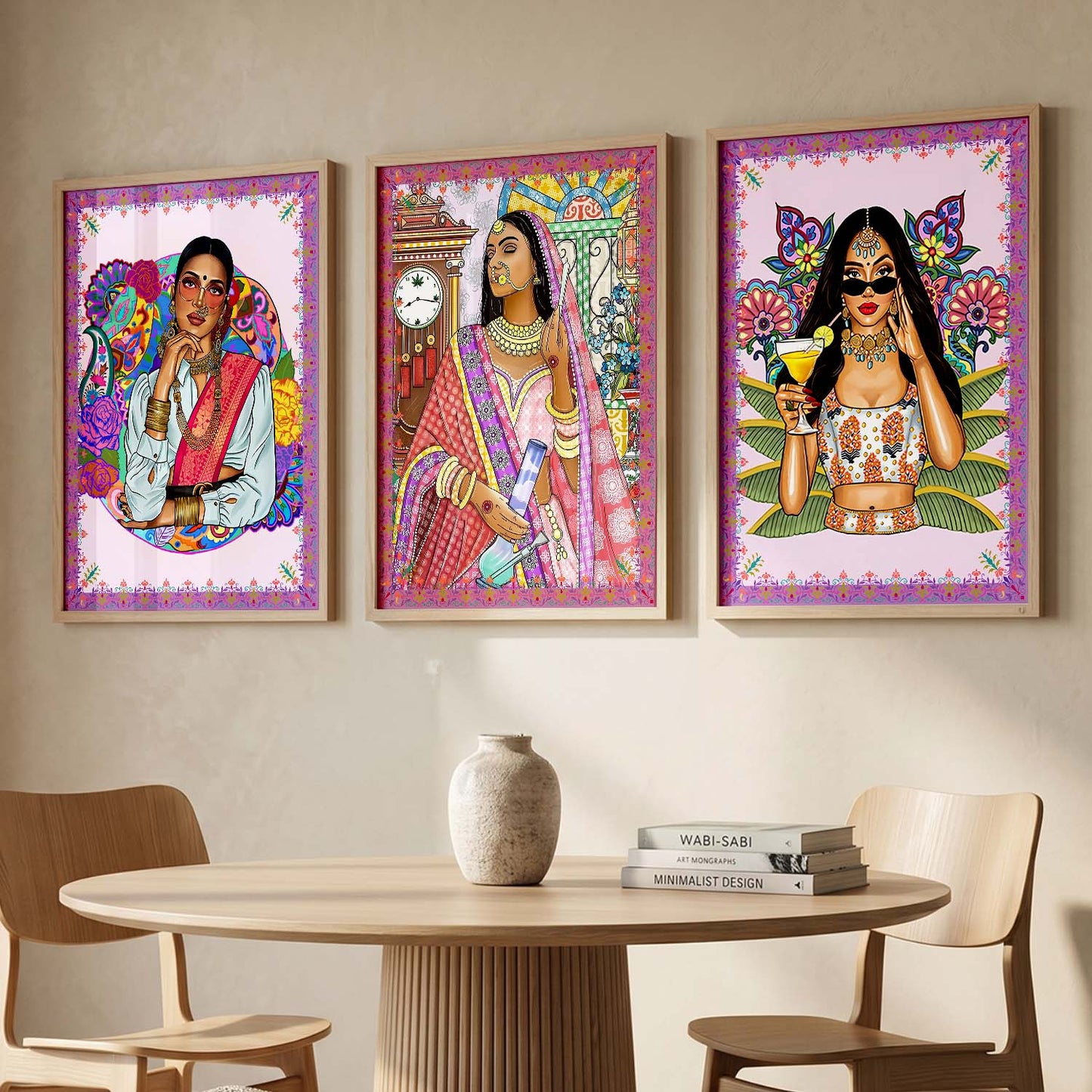 Traditional Woman Art Print for Wall Decor