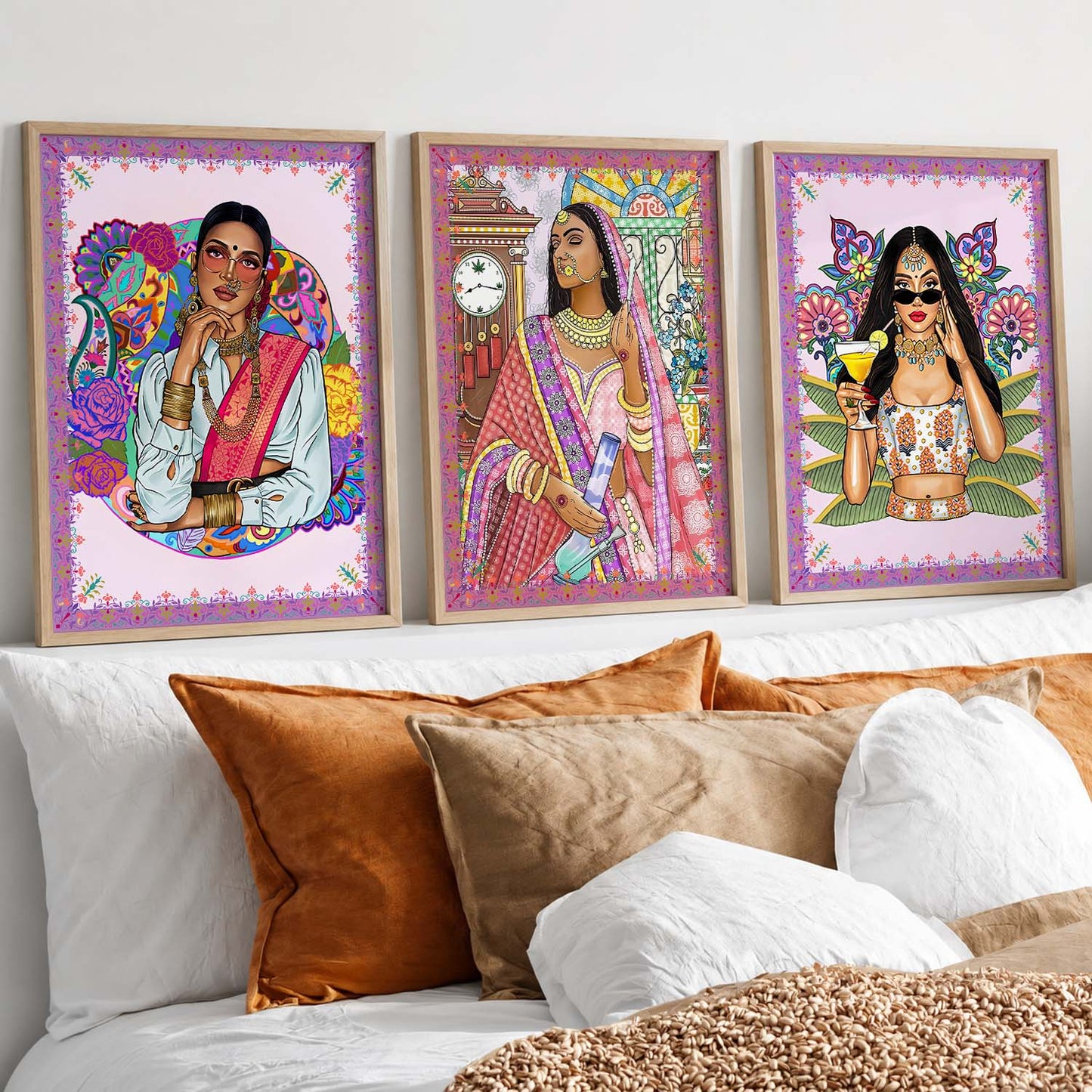 Traditional Woman Art Print for Wall Decor