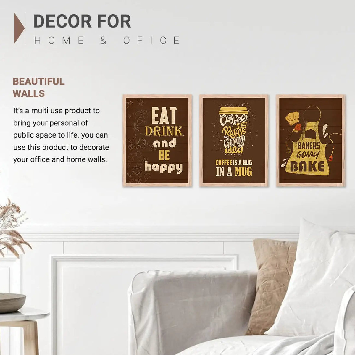 Kitchen Quotes Posters with Frame for Kitchen Restaurant Cafe Wall Dec ...