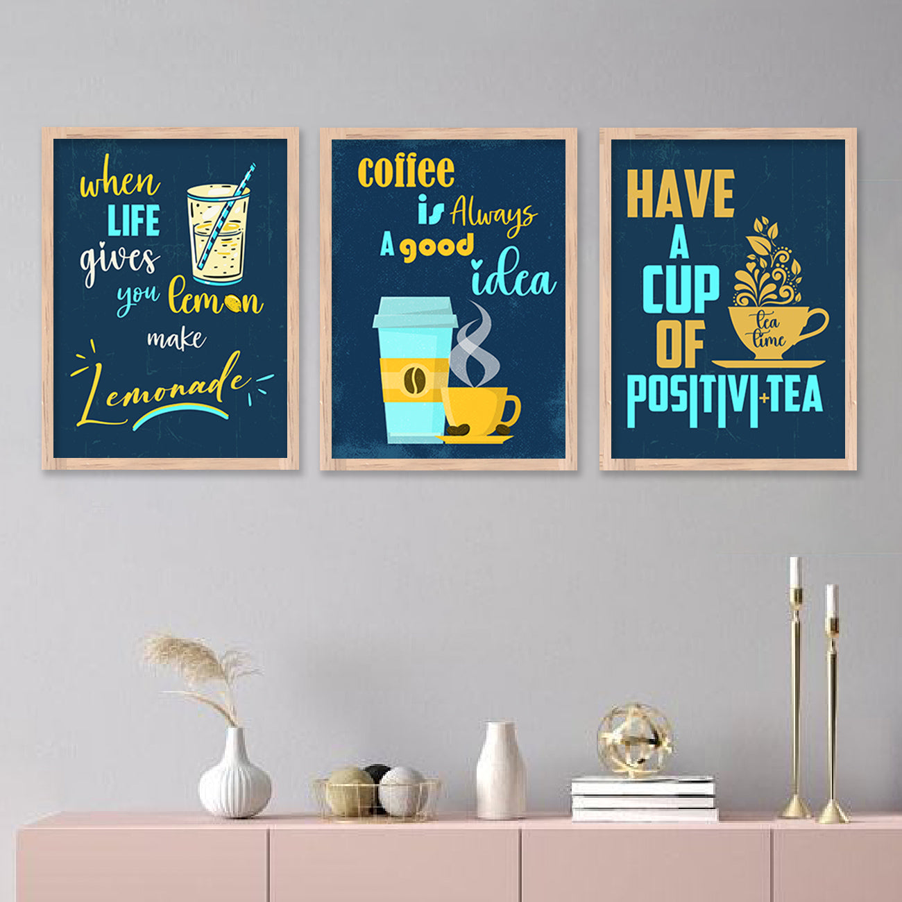 Kitchen Quotes Posters with Frame for Kitchen Restaurant Cafe Wall Decor-Kotart