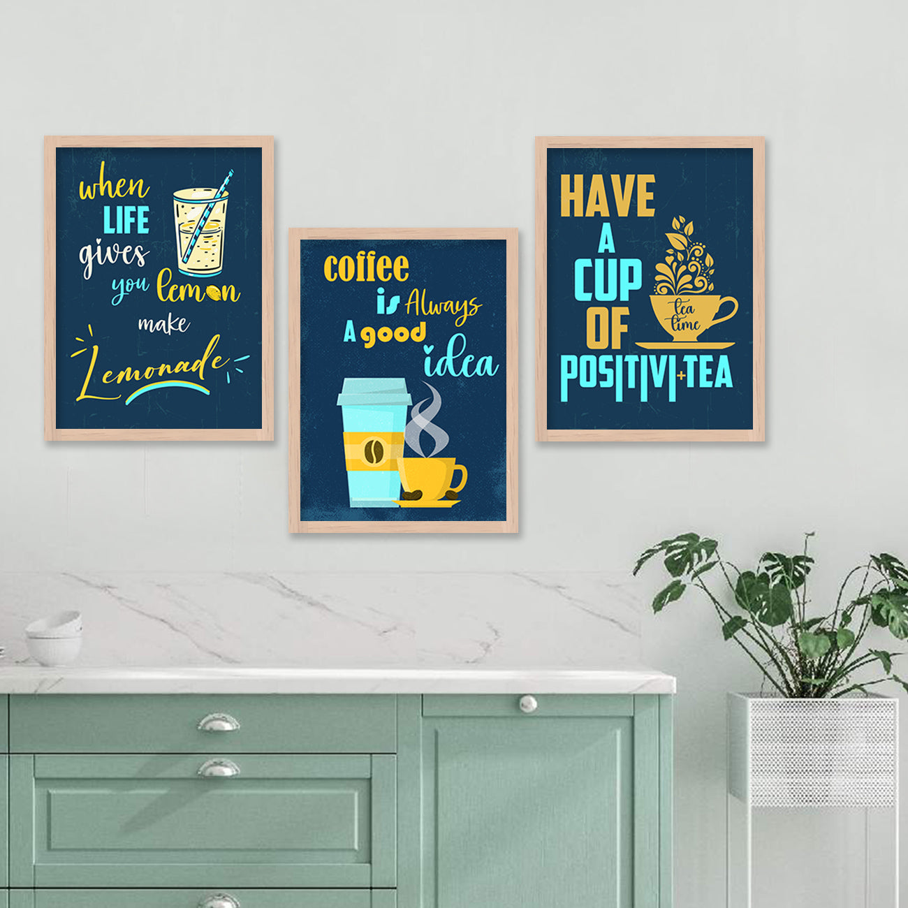 Kitchen Quotes Posters with Frame for Kitchen Restaurant Cafe Wall Decor-Kotart