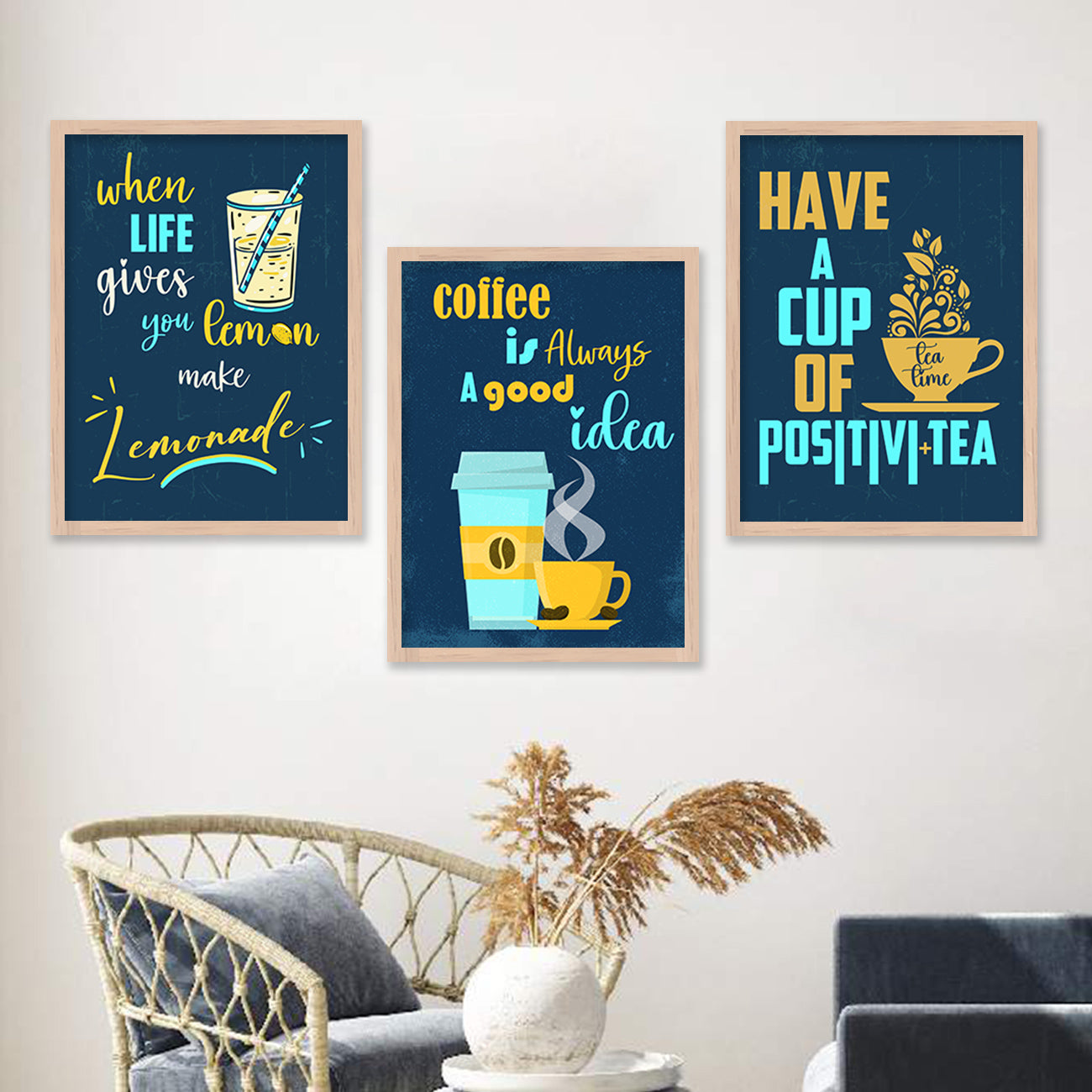 Kitchen Quotes Posters with Frame for Kitchen Restaurant Cafe Wall Decor-Kotart