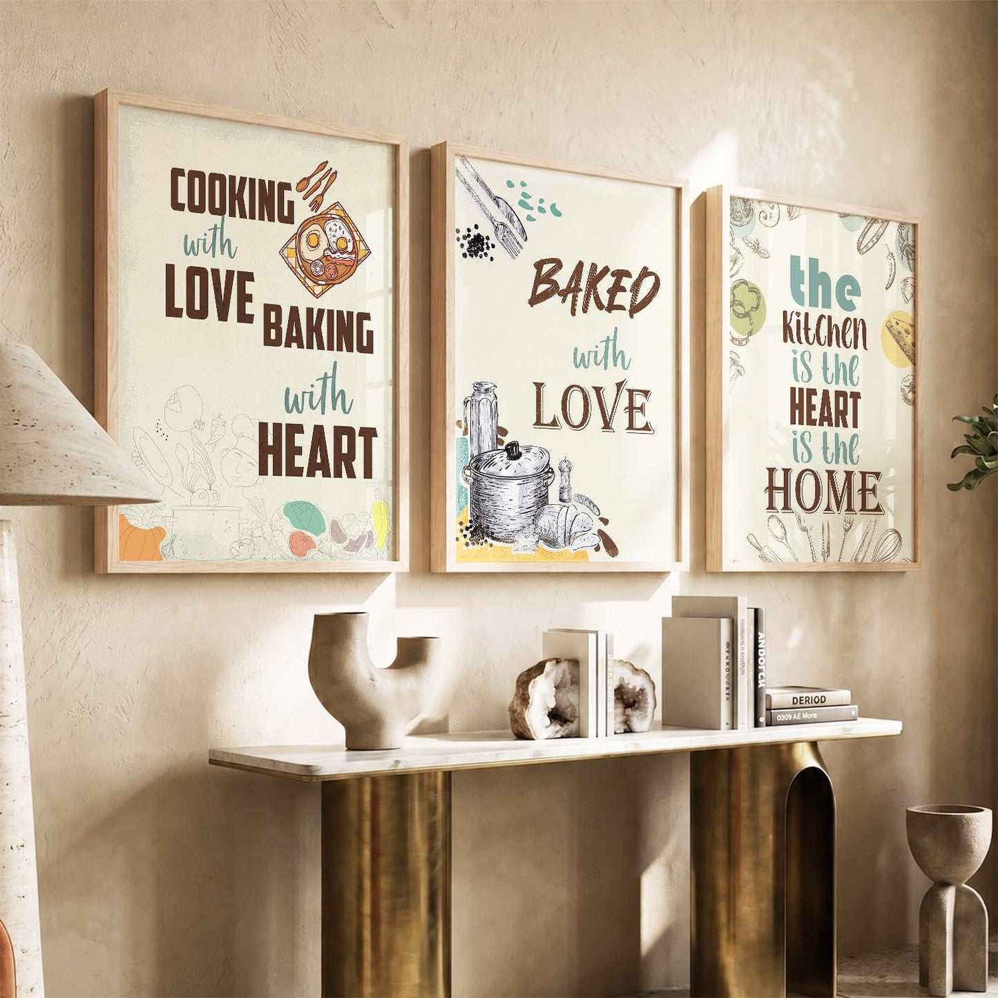Kitchen Quotes Posters with Frame for Kitchen Restaurant Cafe Wall Decor