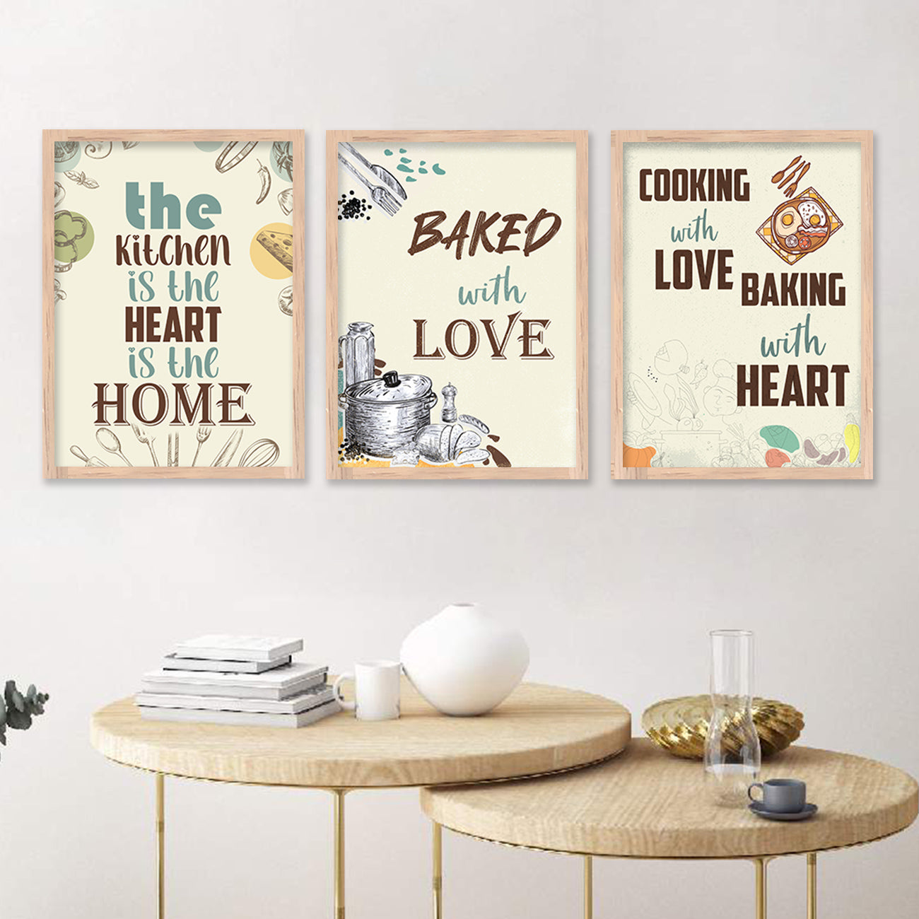 Kitchen Quotes Posters with Frame for Kitchen Restaurant Cafe Wall Decor-Kotart