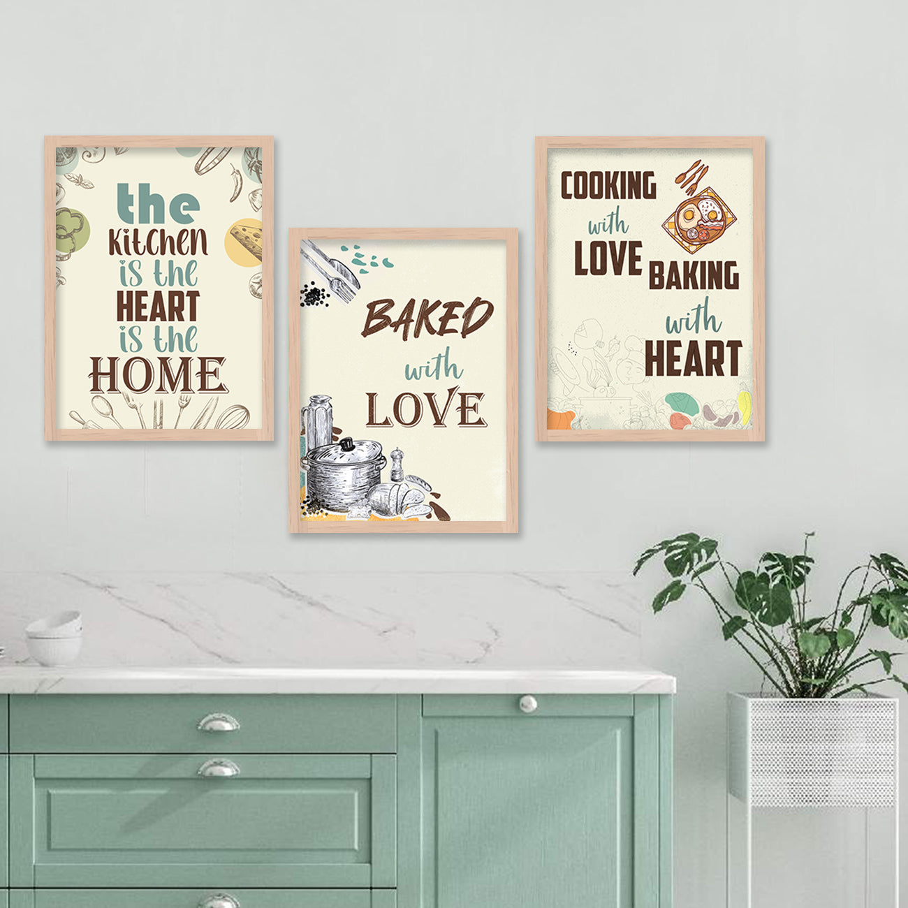 Kitchen Quotes Posters with Frame for Kitchen Restaurant Cafe Wall Decor-Kotart