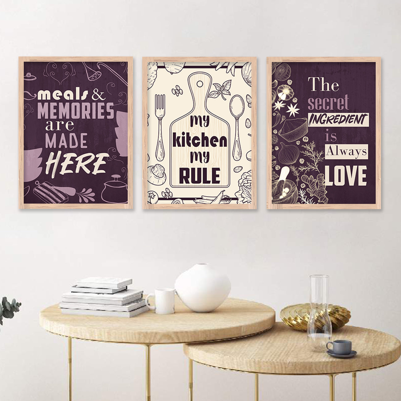 Kitchen Quotes Posters with Frame for Kitchen Restaurant Cafe Wall Decor-Kotart