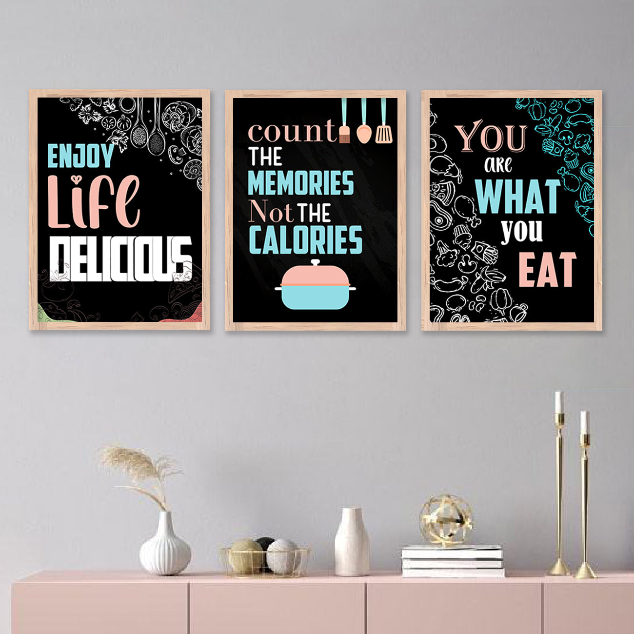 Kitchen Quotes Posters with Frame for Kitchen Restaurant Cafe Wall Decor-Kotart