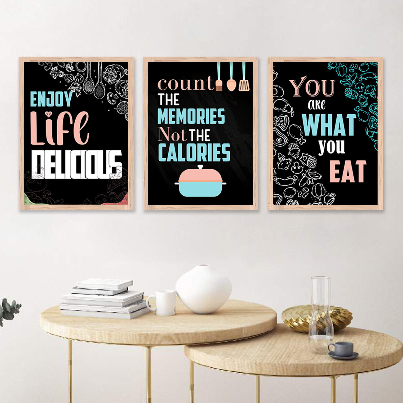 Kitchen Quotes Posters with Frame for Kitchen Restaurant Cafe Wall Decor-Kotart