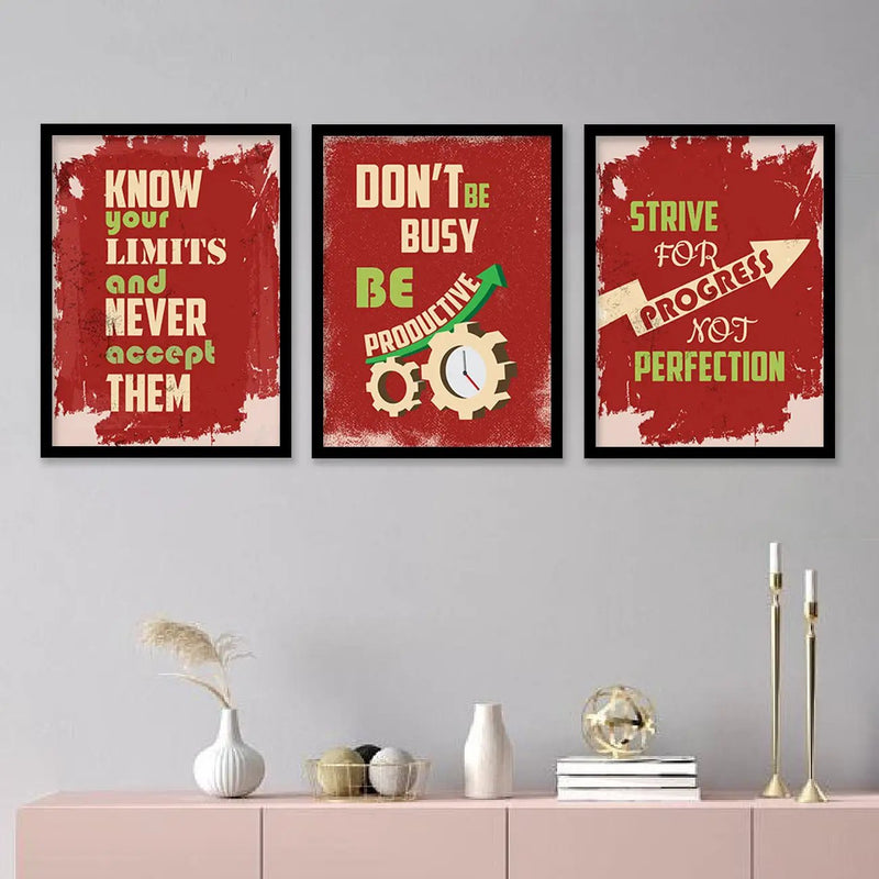 Motivational Quotes Posters with Frame for Office Living Room Bedroom Study Room School Wall Decor-Kotart