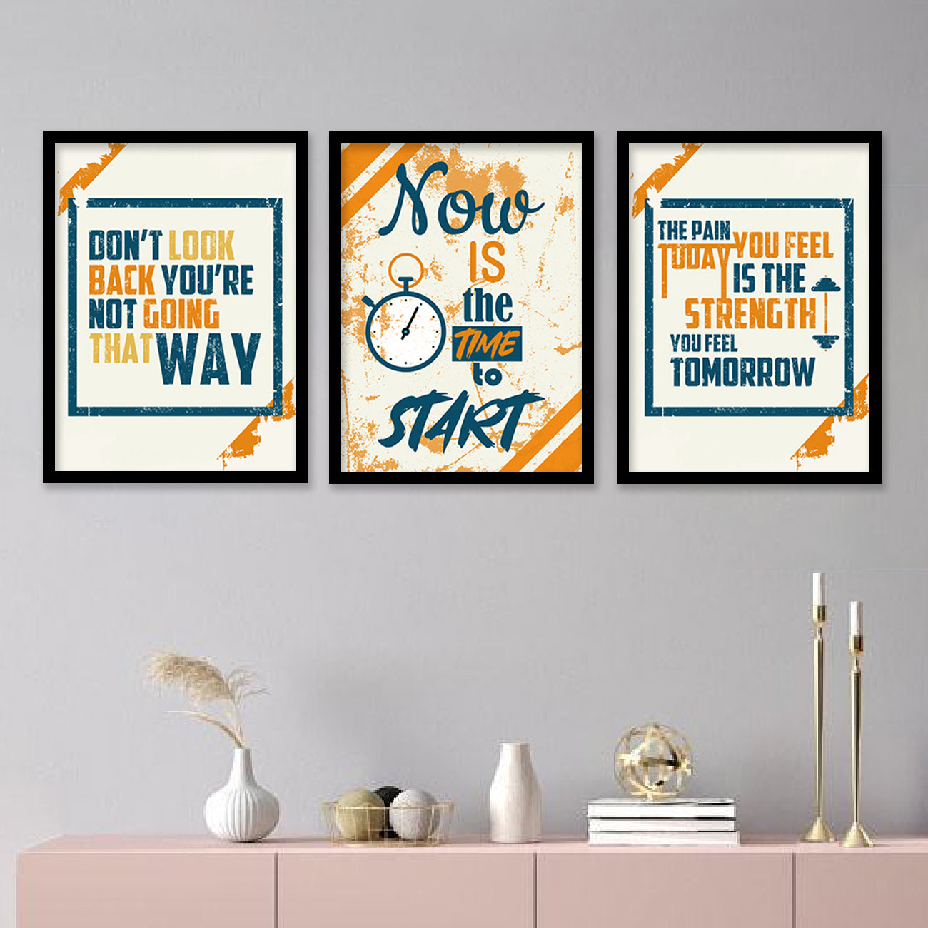 Motivational Quotes Posters with Frame for Office Living Room Bedroom Study Room School Wall Decor-Kotart