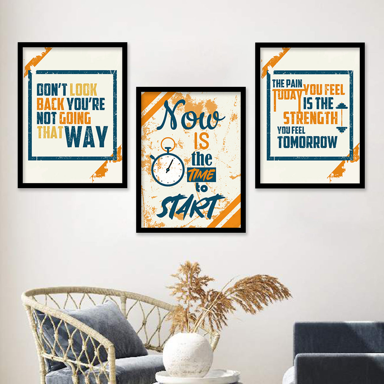 Motivational Quotes Posters with Frame for Office Living Room Bedroom Study Room School Wall Decor-Kotart