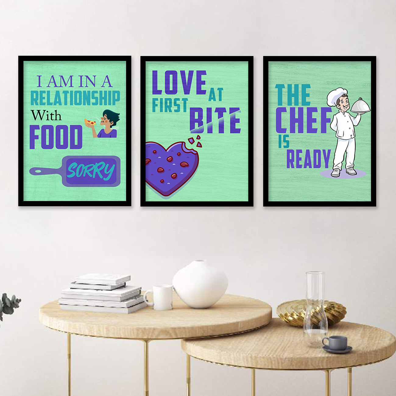 Kitchen Quotes Posters with Frame for Kitchen Restaurant Cafe Wall Decor-Kotart