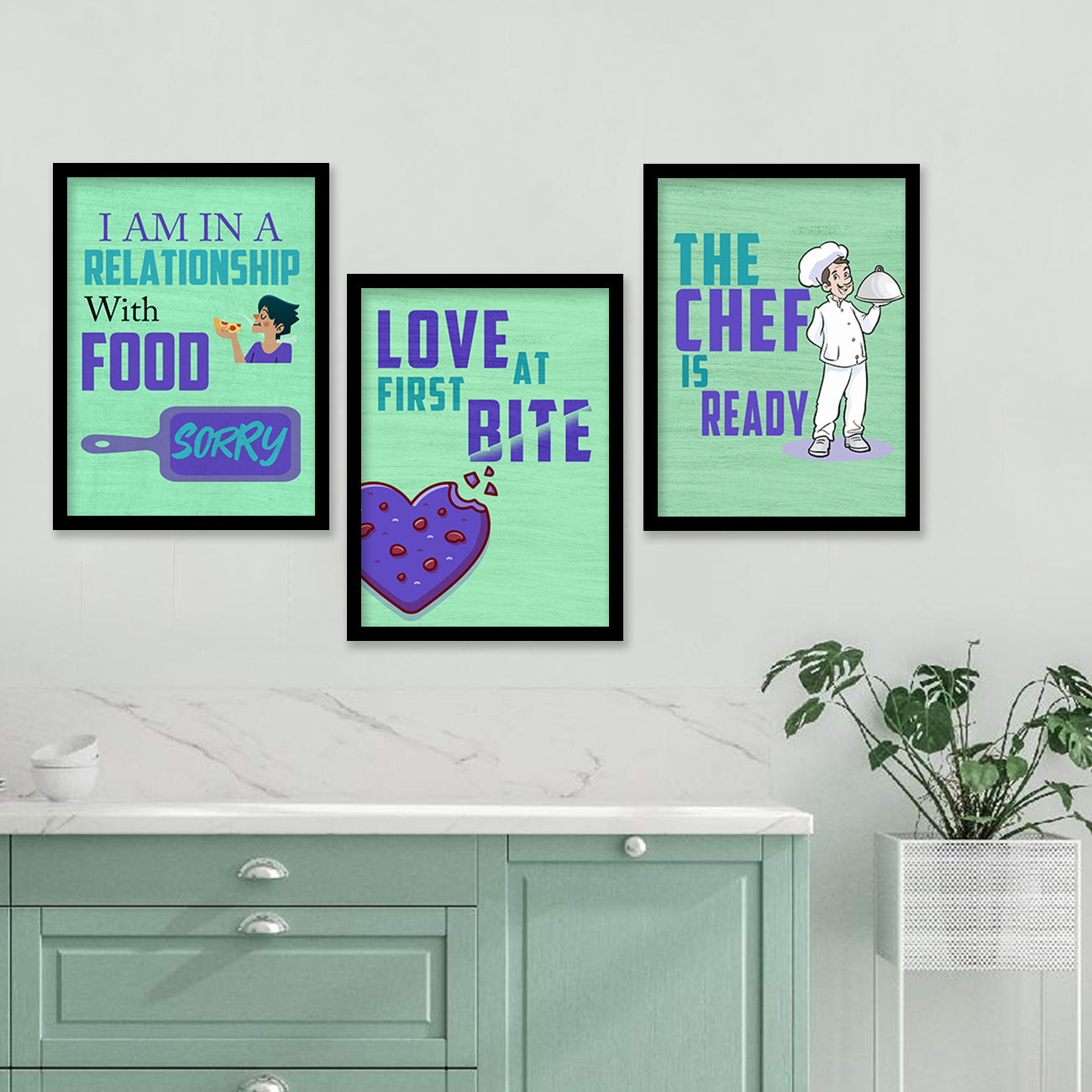 Kitchen Quotes Posters with Frame for Kitchen Restaurant Cafe Wall Decor-Kotart