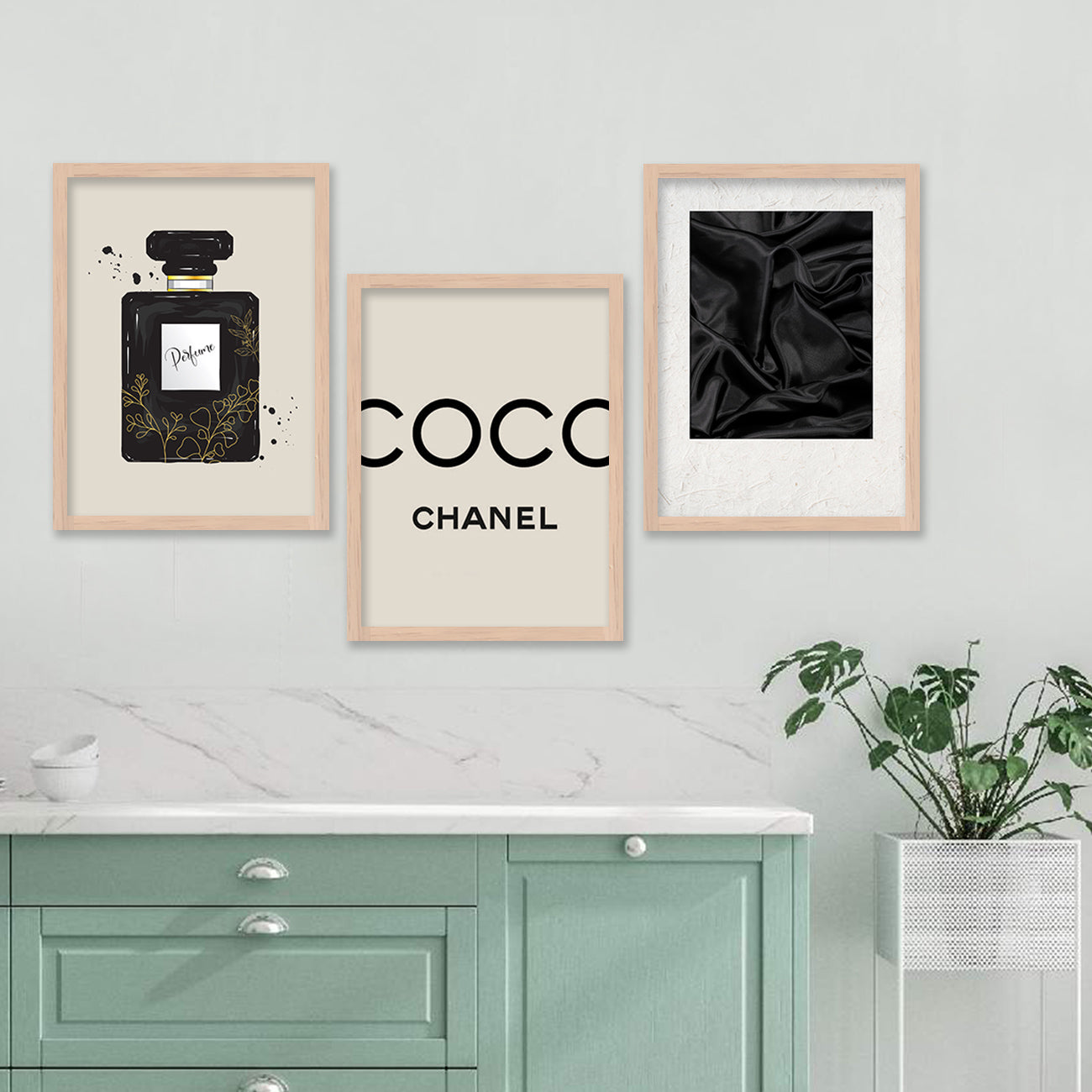 Fashion Brand Coco Poster with Frame for Bedroom Living Room Salon Wall Decor-Kotart