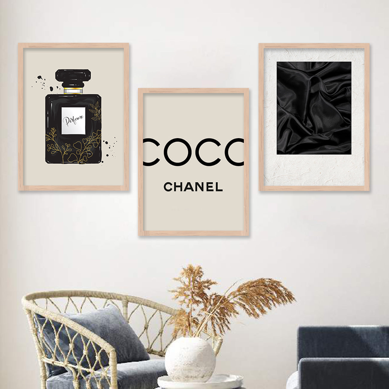 Fashion Brand Coco Poster with Frame for Bedroom Living Room Salon Wall Decor-Kotart