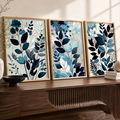 Framed Botanical Elegance - Leaf Printed Prints for Living Room Bedroom Home and Office Wall Decor