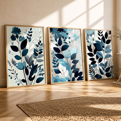 Framed Botanical Elegance - Leaf Printed Prints for Living Room Bedroom Home and Office Wall Decor