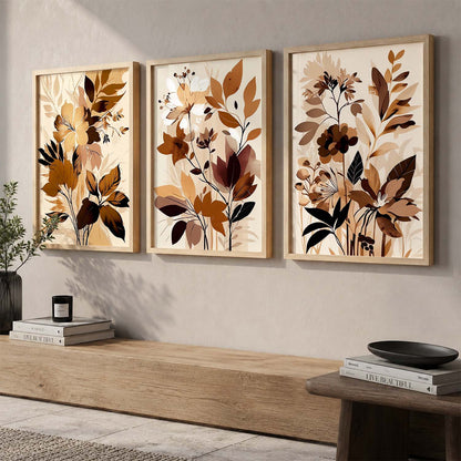 Framed Botanical Elegance - Leaf Prints for Living Room Bedroom Home and Office Wall Decor