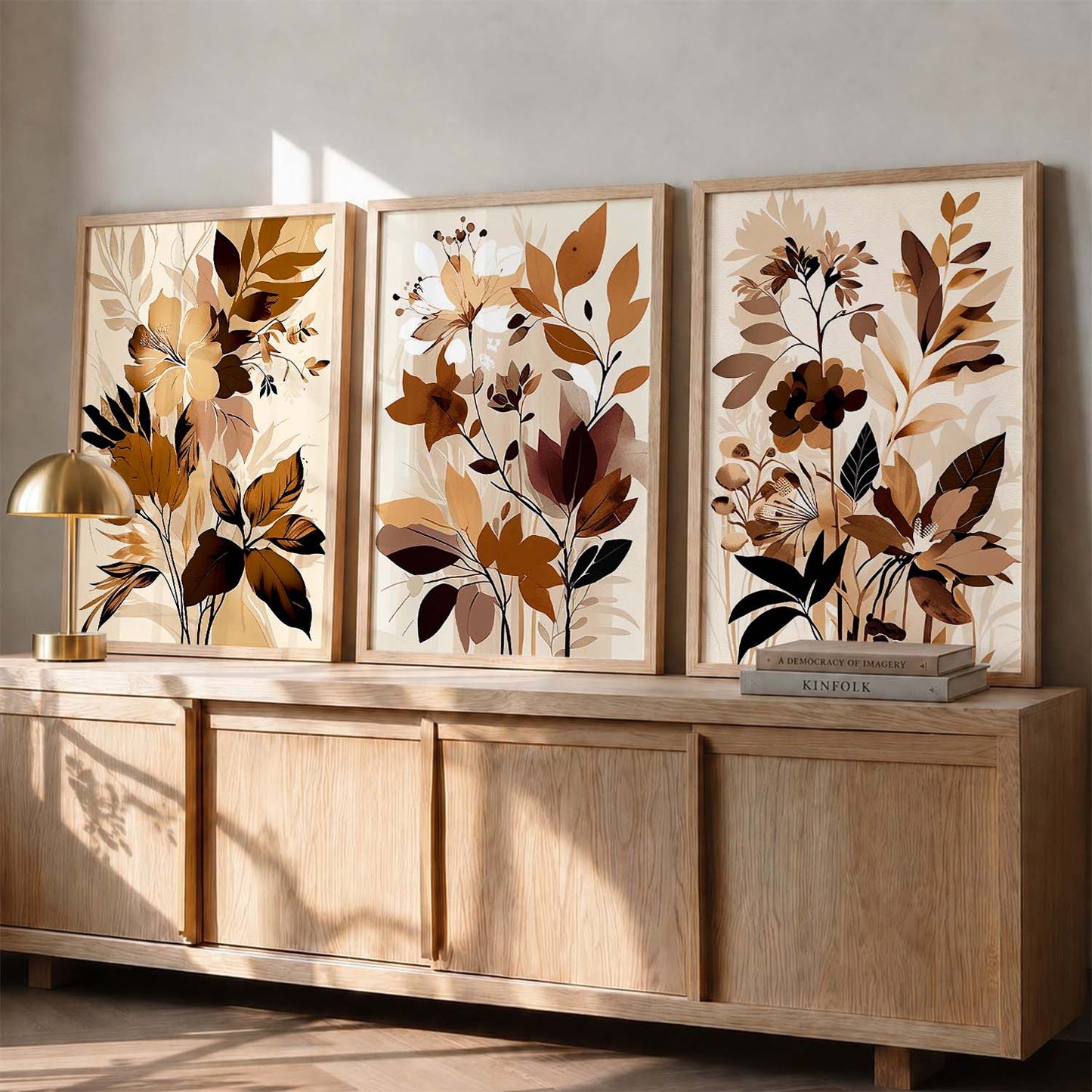 Framed Botanical Elegance - Leaf Prints for Living Room Bedroom Home and Office Wall Decor
