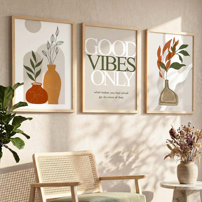 Good Vibes Only Minimal Art Prints for Living Room Bedroom Home and Office Wall Decor