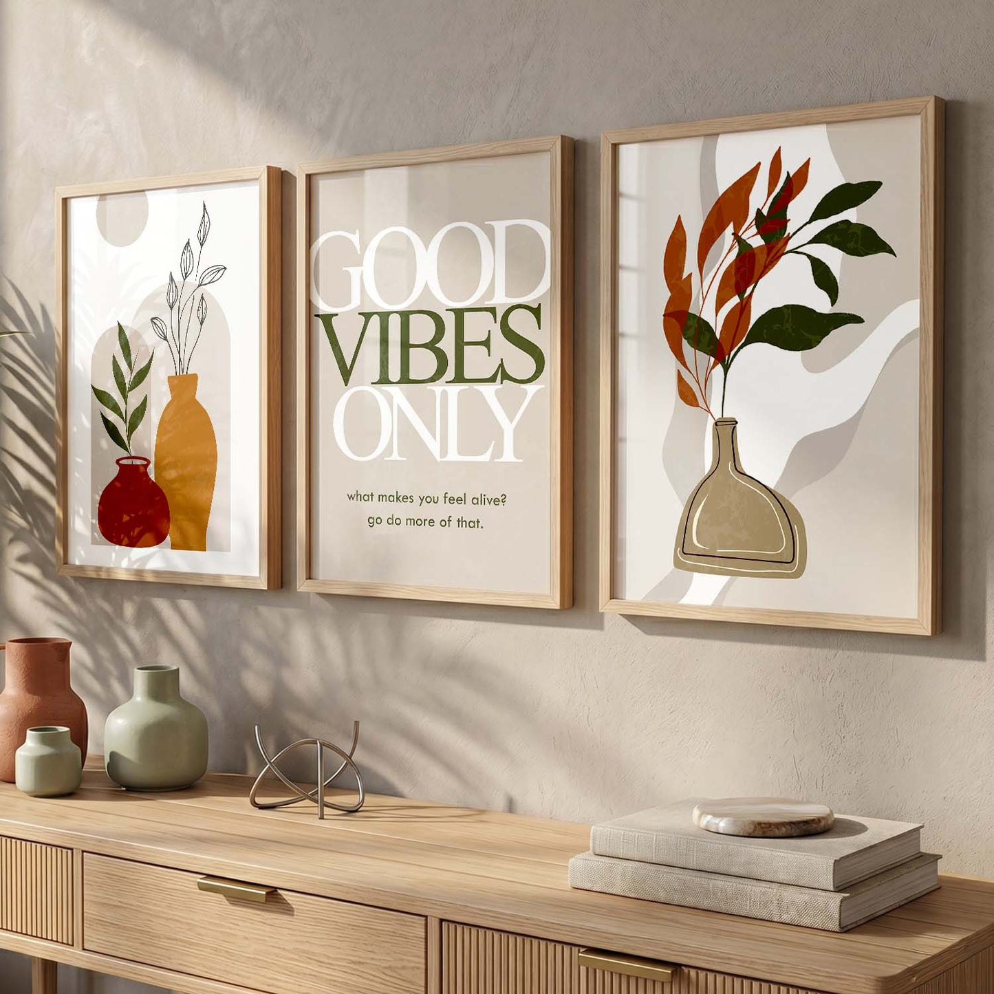Good Vibes Only Minimal Art Prints for Living Room Bedroom Home and Office Wall Decor