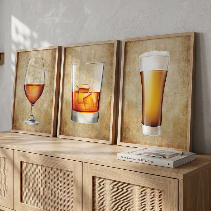 Bar Glass Framed Wall Posters for Kitchen Bar Restaurant