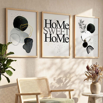 Minimal Art Prints for Living Room Bedroom - Home Sweet Home Boho Art Combo for Home and Office Wall Decor