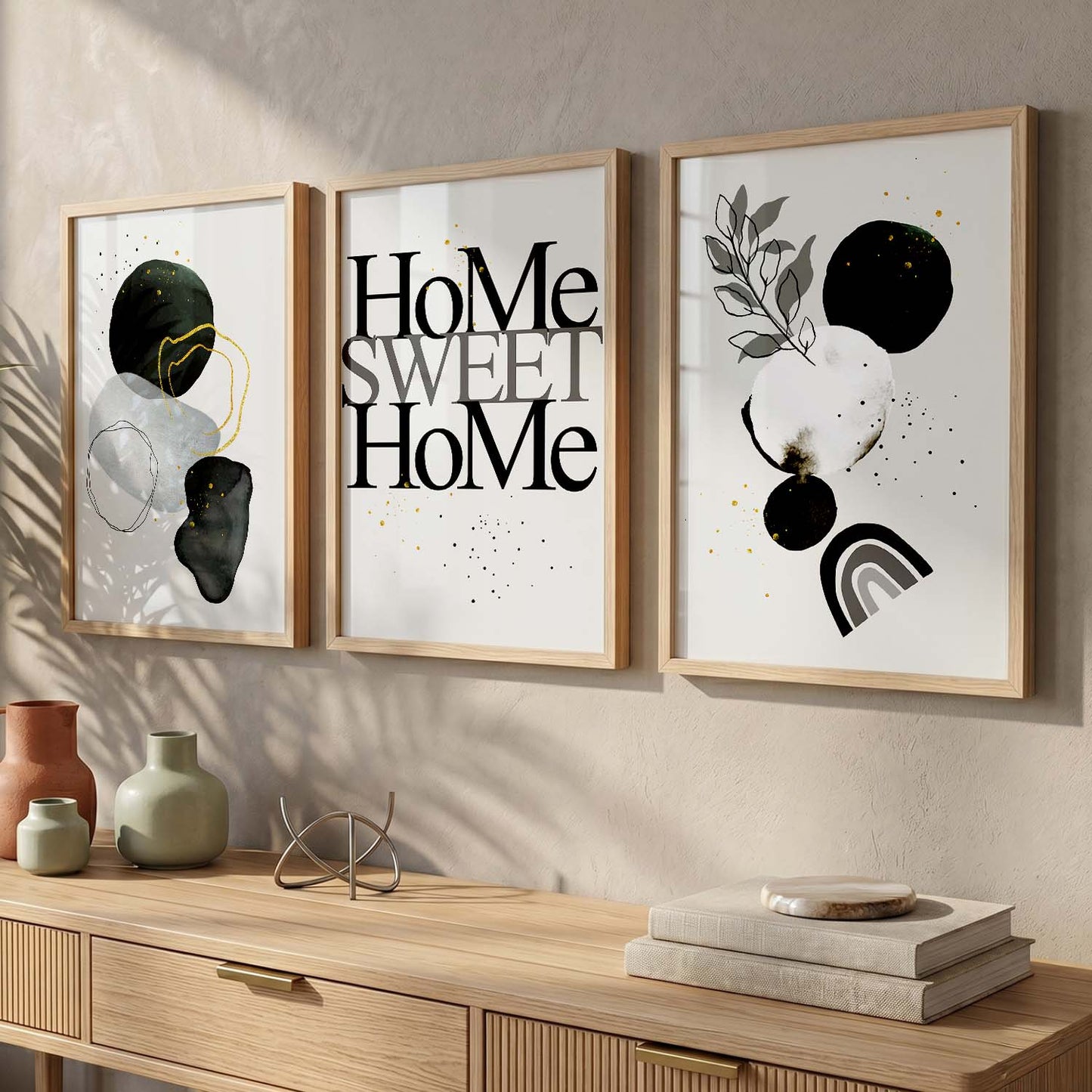 Minimal Art Prints for Living Room Bedroom - Home Sweet Home Boho Art Combo for Home and Office Wall Decor