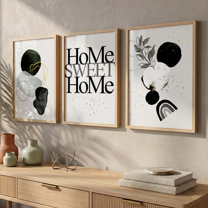 Minimal Art Prints for Living Room Bedroom - Home Sweet Home Boho Art Combo for Home and Office Wall Decor