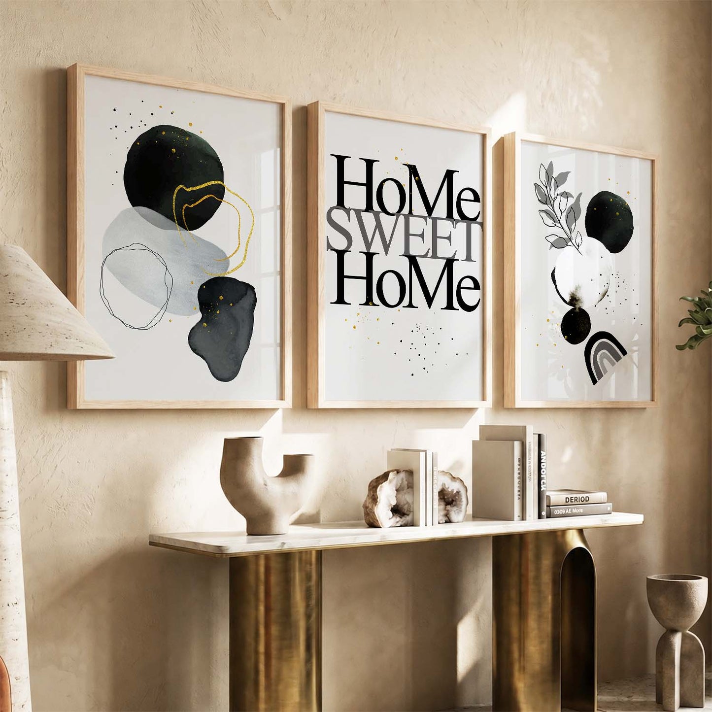 Minimal Art Prints for Living Room Bedroom - Home Sweet Home Boho Art Combo for Home and Office Wall Decor