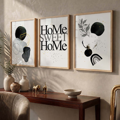 Minimal Art Prints for Living Room Bedroom - Home Sweet Home Boho Art Combo for Home and Office Wall Decor