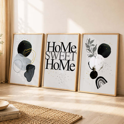 Minimal Art Prints for Living Room Bedroom - Home Sweet Home Boho Art Combo for Home and Office Wall Decor