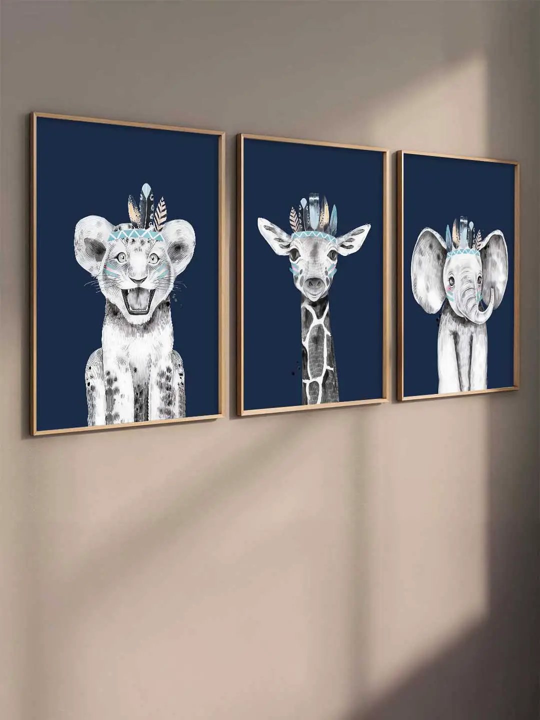 Safari Animals Wall Art Paintings for Living Room Bedroom
