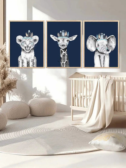 Safari Animals Wall Art Paintings for Living Room Bedroom