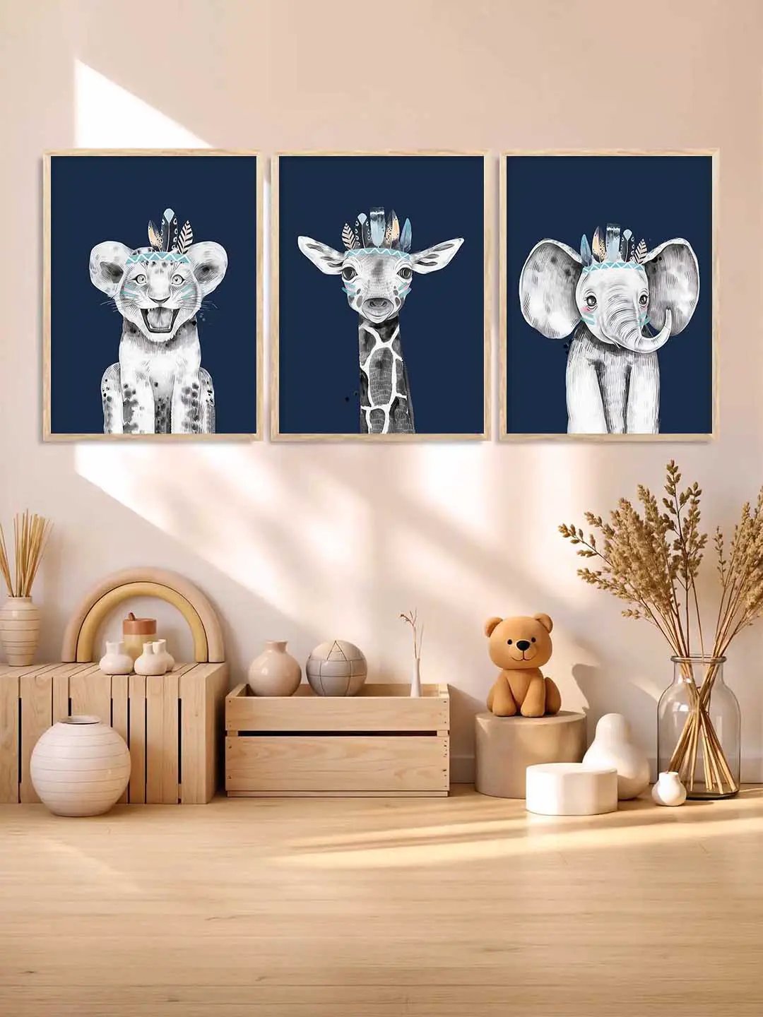 Safari Animals Wall Art Paintings for Living Room Bedroom