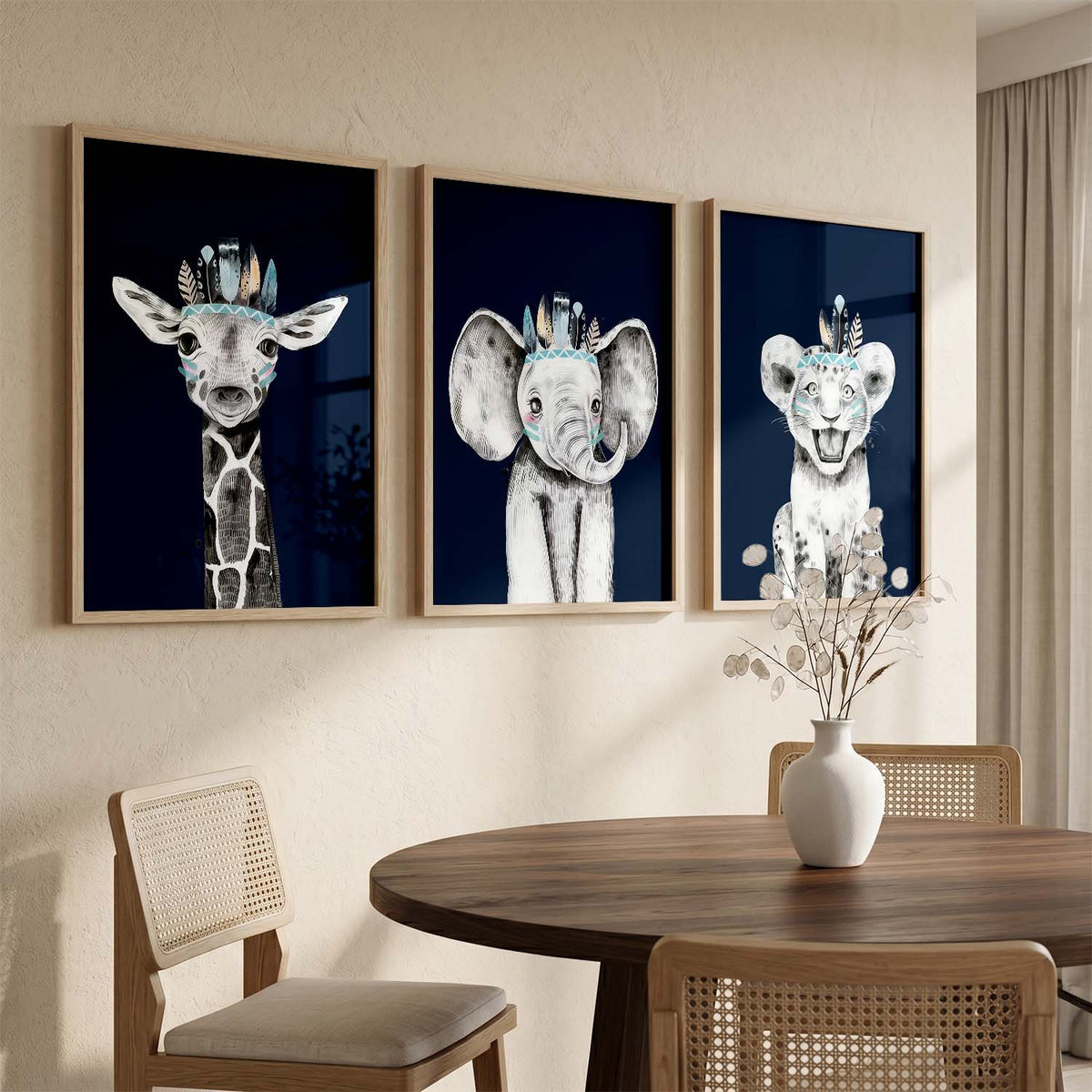Safari Animals Wall Art Paintings for Living Room Bedroom