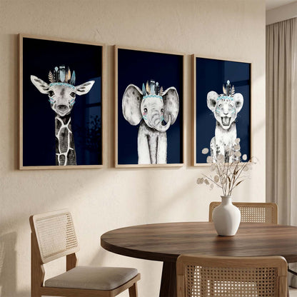 Safari Animals Wall Art Paintings for Living Room Bedroom