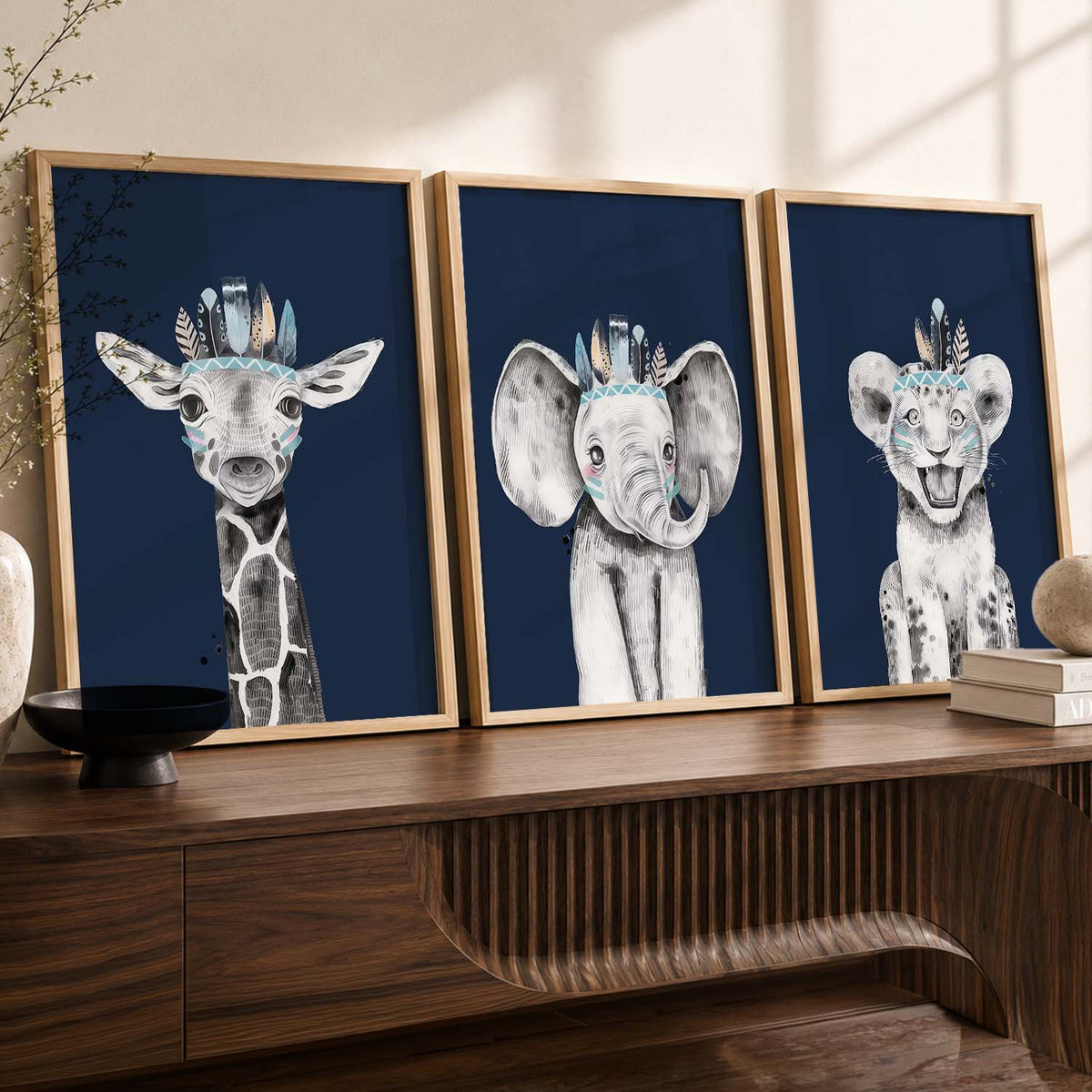 Safari Animals Wall Art Paintings for Living Room Bedroom