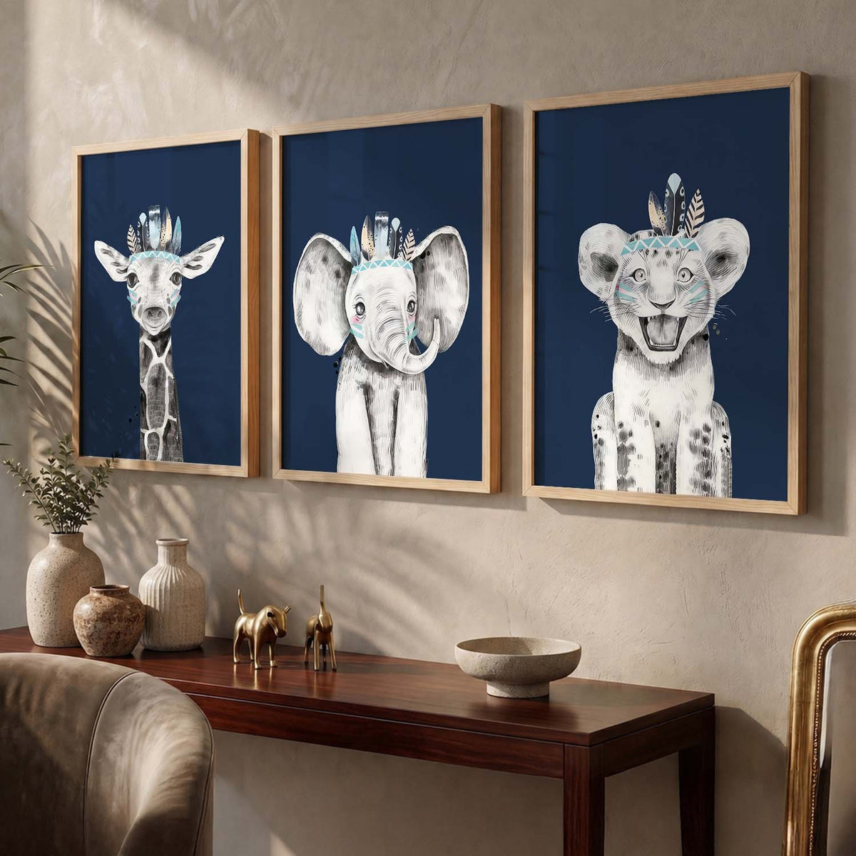 Safari Animals Wall Art Paintings for Living Room Bedroom