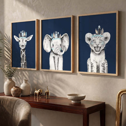 Safari Animals Wall Art Paintings for Living Room Bedroom